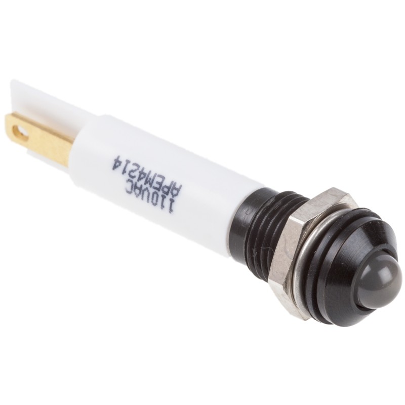 1 pcs - RS PRO White Panel Mount Indicator, 220V ac, 8mm Mounting Hole Size, IP67