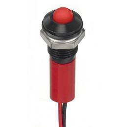1 pcs - RS PRO Red Panel Mount Indicator, 24V dc, 8mm Mounting Hole Size, Lead Wires Termination, IP67