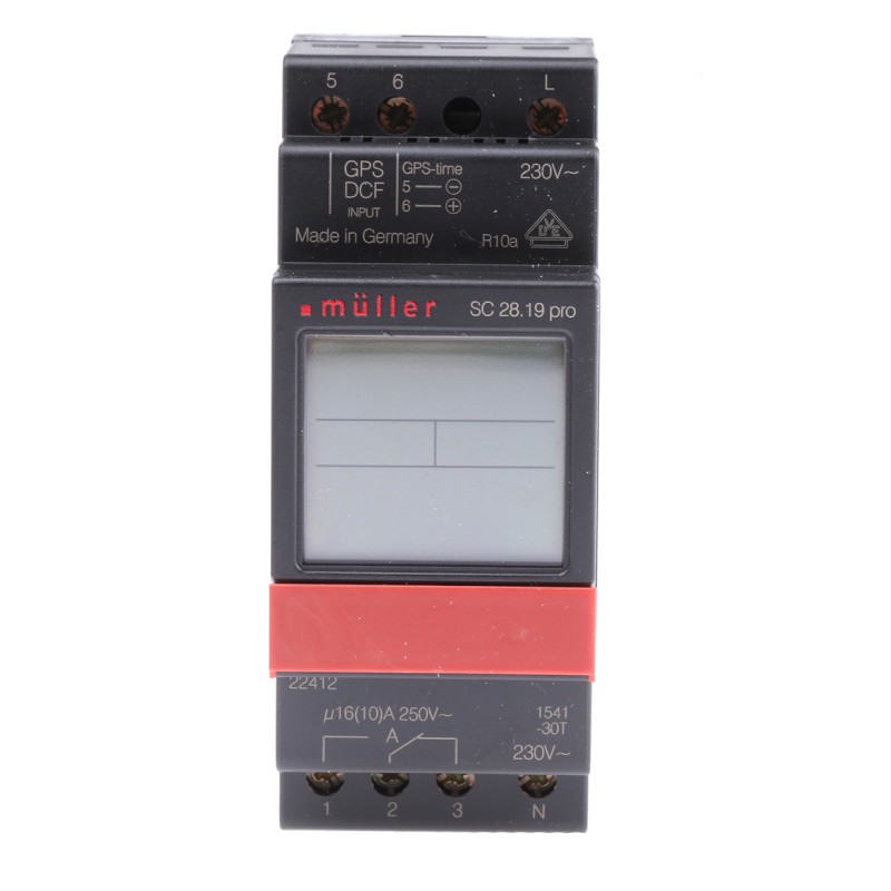 1 pcs - Muller Digital DIN Rail Time Switch 230 V ac, 1-Channel