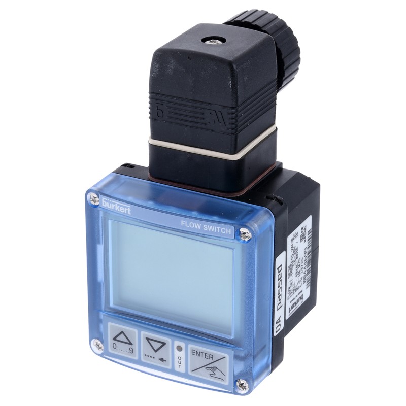 1 pcs - Burkert Compact Mount Flow Controller, 2 - 1200 L/min, Analogue, Relay Output, 12 - 30 V dc, DN 15