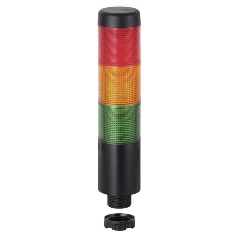 1 pcs - Werma Kompakt 37 Series Red/Green/Yellow Buzzer Signal Tower, 3 Lights, 12 V, Built-in Mounting