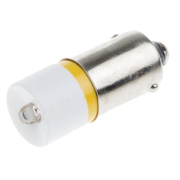 1 pcs - RS PRO Yellow LED Indicator Lamp, 6V ac/dc, BA9s Base, 10mm Diameter, 630mcd
