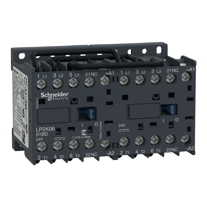 1 pcs - Schneider Electric LP2K Series Contactor, 12 V dc Coil, 3-Pole, 6 A, 3 kW, 3NO, 690 V ac
