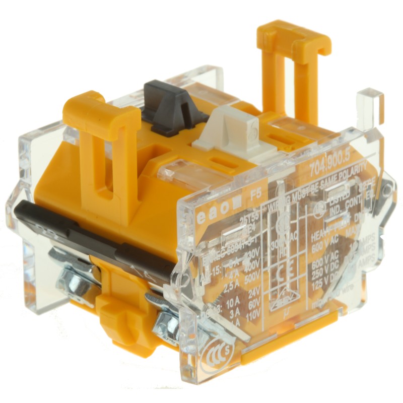 1 pcs - EAO Contact Block for Use with 04 Series, 500V ac, 1CO