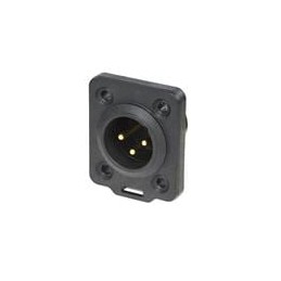 1 pcs : NC3MDX-TOP - XLR Connectors 3P M Panel Mnt Rcpt Nickel/Gold TOP