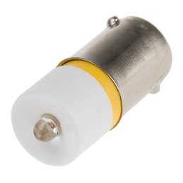 1 pcs - RS PRO Yellow LED Indicator Lamp, 28V dc, BA9s Base, 10mm Diameter, 630mcd