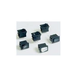 1 pcs : R1966FBLKBLKFP - Rocker Switches SPST OFF-(ON) PC MNT
