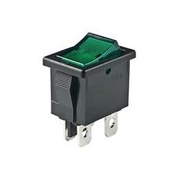 1 pcs : CWSB21FAFF - Rocker Switches DPST ON-NONE-OFF GRN