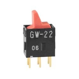 1 pcs : GW22LCP - Rocker Switches DPDT ON-ON RED PADDLE ACTUATOR