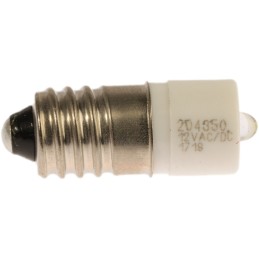 1 pcs - RS PRO White LED Indicator Lamp, 12V ac/dc, E10 Base, 10mm Diameter, 2070mcd