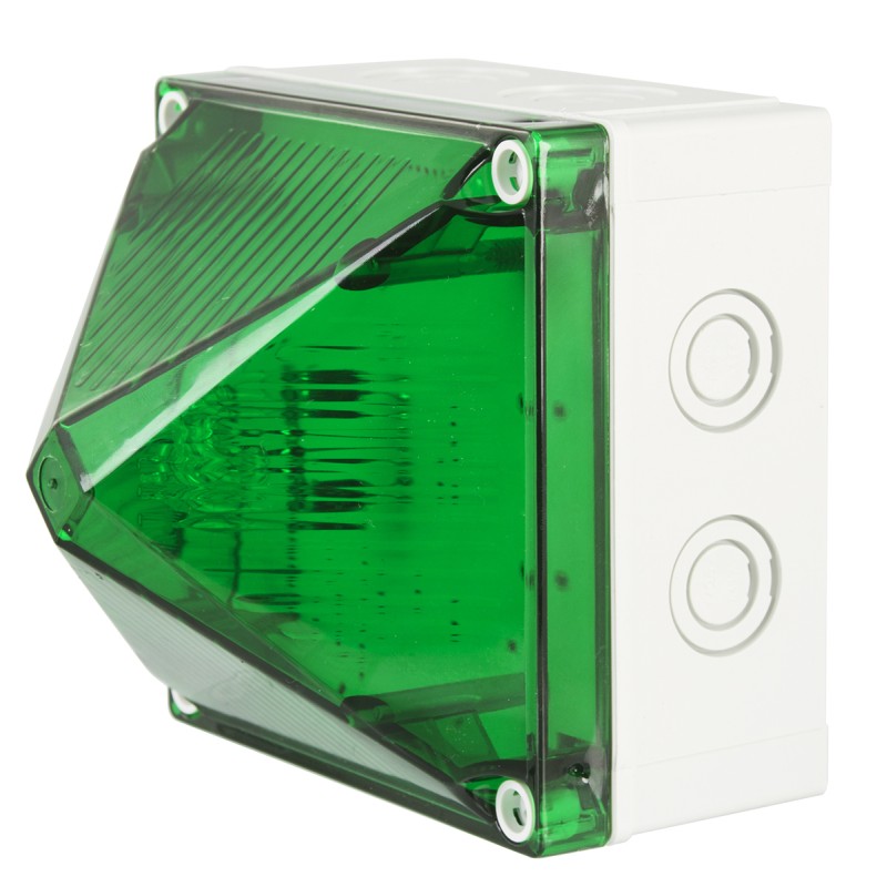 1 pcs - Moflash X700-22 Series Green Flashing Beacon, 230 V ac, Surface Mount, Wall Mount, Xenon Bulb, IP66, IP67