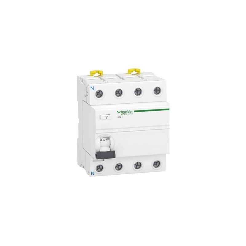 1 pcs - Schneider Electric Acti9 iIDK RCCB, 40A, 4 Pole, 30mA, Type AC, 380 - 415V ac
