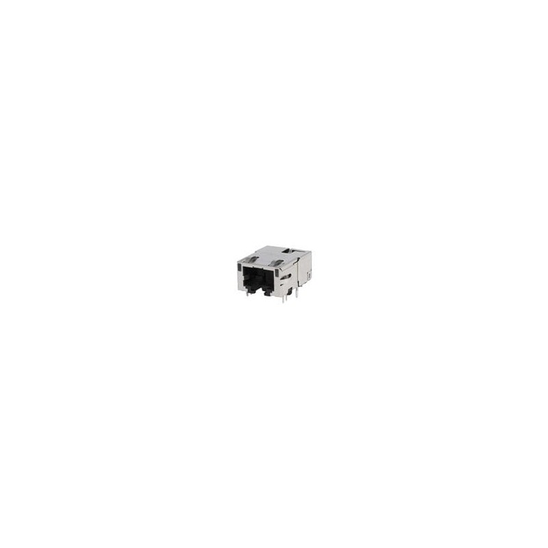 1 pcs : G10-1GHT-056H - Modular Connectors / Ethernet Connectors MagJackRJ45,1X1,10G,NON_POE,TAB DOWN,GY/G,WAVE SOLDER