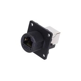 1 pcs : RCP-5SPFFH-SSM7001 - Modular Connectors / Ethernet Connectors RJ45 F-F Size C Waterproof Square