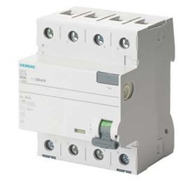 1 pcs - Siemens 5SV3 RCCB, 40A, 4 Pole, 30mA, Type F, 400V ac