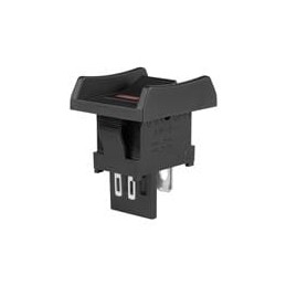 1 pcs : JWS11BAAC-A - Rocker Switches SPST BLACK CAP/BODY/ BARRIER RED SPOT LE