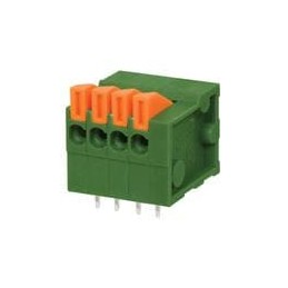1 pcs : TBL003-254-04GR-2OR - Fixed Terminal Blocks Terminal block, screwless, 2.54, horizontal, 4 poles, green w orange tab
