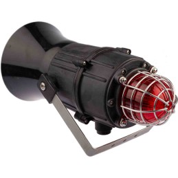 1 pcs - e2s E2xC1X05F Series Red Sounder Beacon, 24 V dc, IP66, Surface Mount, 116dB at 1 Metre