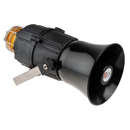 1 pcs - e2s E2xC1X05F Series Amber Sounder Beacon, 24 V dc, IP66, Surface Mount, 116dB at 1 Metre