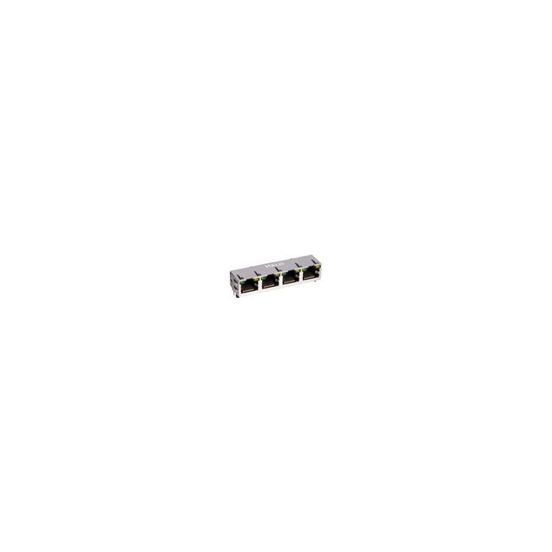1 pcs : HCJT4-812SK-L12 - Modular Connectors / Ethernet Connectors Shielded 1X4 Tab Up RJ45 G/Y LED