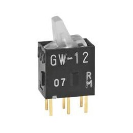 1 pcs : GW12LJPCF - Rocker Switches SPDT ON-ON 0.4VA RED/GRN STRAIGHT PC