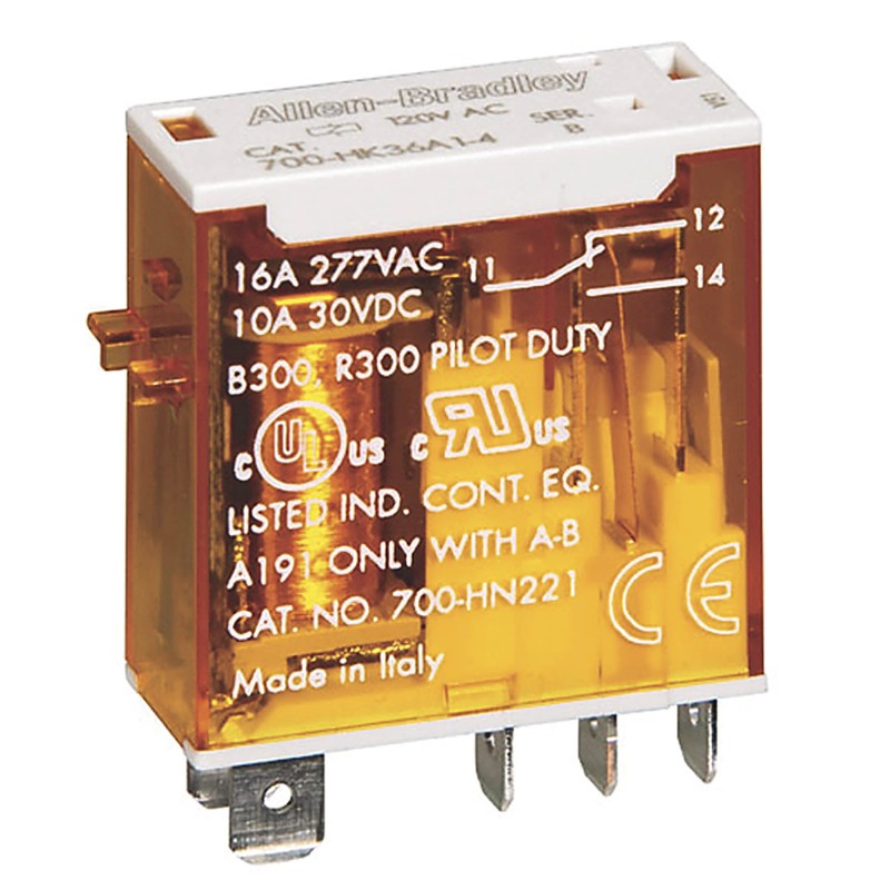 1 pcs - Rockwell Automation Plug In Non-Latching Relay, 120V ac Coil, 8A Switching Current, DPDT