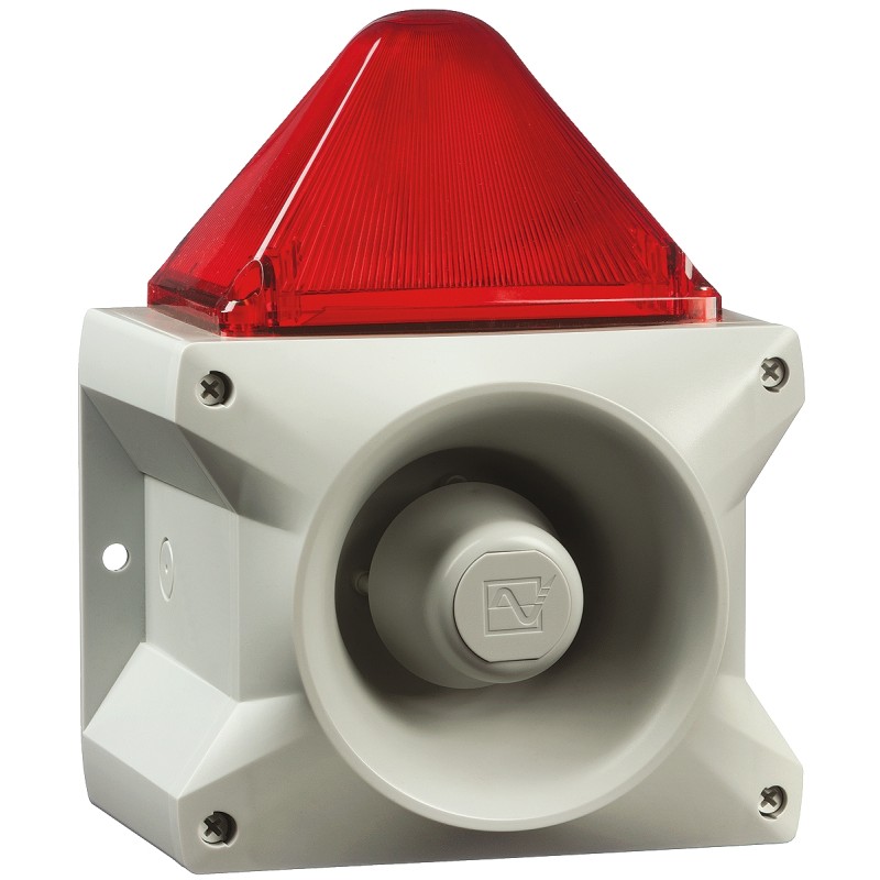 1 pcs - Pfannenberg PA X 10-10 Series Red Sounder Beacon, 24 V dc, Base Mount, 110dB at 1 Metre
