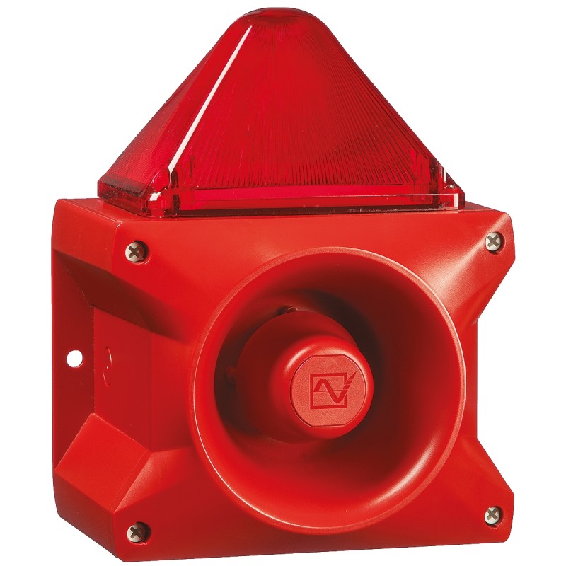 1 pcs - Pfannenberg PA X 10-10 Series Red Sounder Beacon, 230 V ac, Base Mount, 110dB at 1 Metre