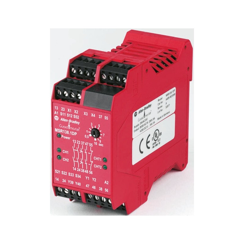 1 pcs - Rockwell Automation Single-Channel Light Beam/Curtain, Safety Switch/Interlock Safety Relay, 230V ac, 2 Safety Contacts