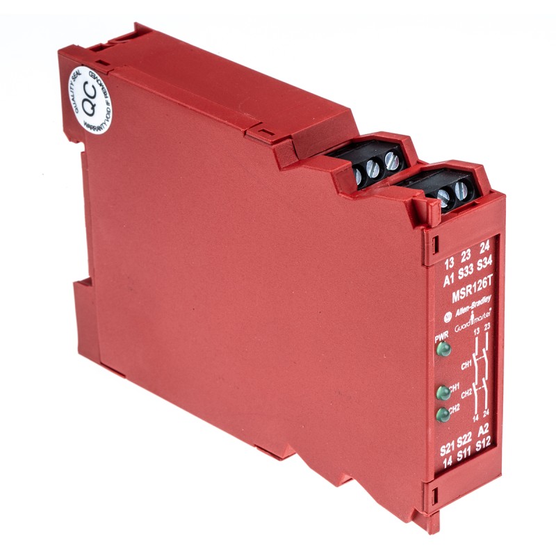 1 pcs - Rockwell Automation Single-Channel Light Beam/Curtain, Safety Switch/Interlock Safety Relay, 24V ac/dc, 2 Safety