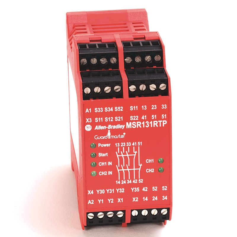 1 pcs - Rockwell Automation Dual-Channel Light Beam/Curtain, Safety Mat/Edge Safety Relay, 115V ac, 3 Safety Contacts