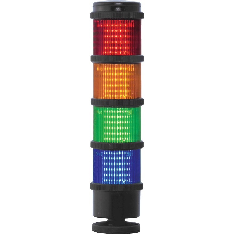1 pcs - RS PRO Red/Green/Amber/Blue Signal Tower, 4 Lights, 240 V