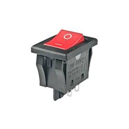 1 pcs : JWMW21RC1A - Rocker Switches DPST TV5 RD CAP BLK BODY PANEL SEAL HORZ