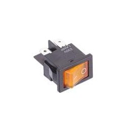 1 pcs : H8553VBBA3-551W - Rocker Switches DPST Mini Rocker Sw. Lit 230V Amber