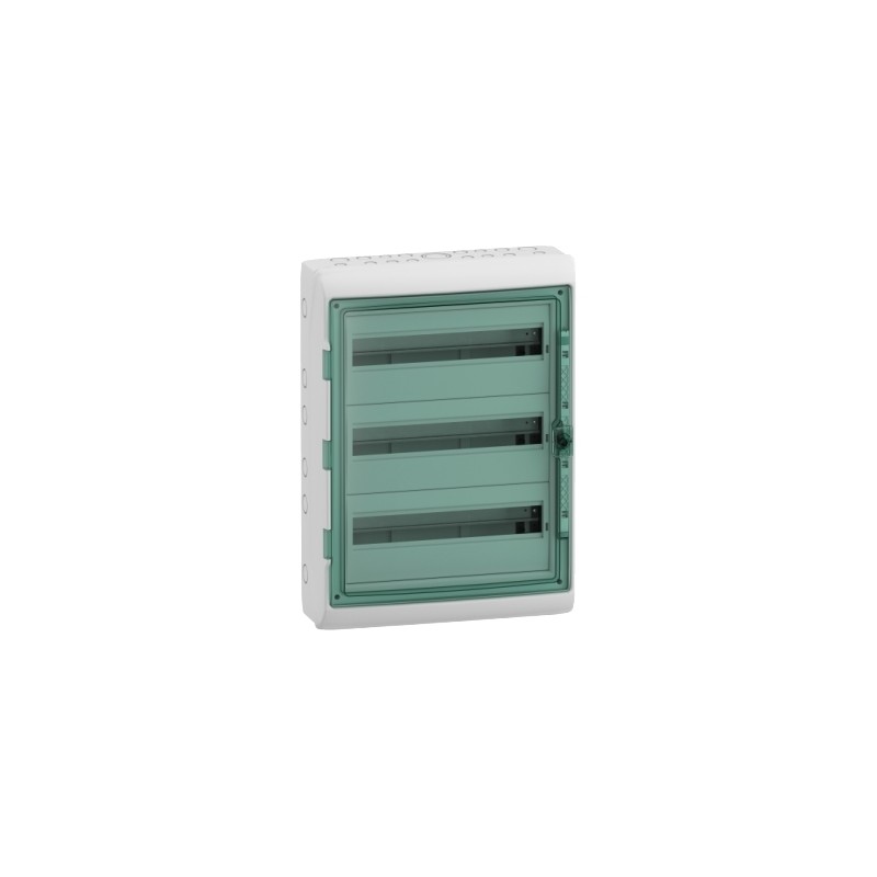 1 pcs - Schneider Electric Mureva Light Grey Smooth Polymer Electrical Enclosure, IEC, IP65, Surface Mount Mount, 1 Gangs, 610