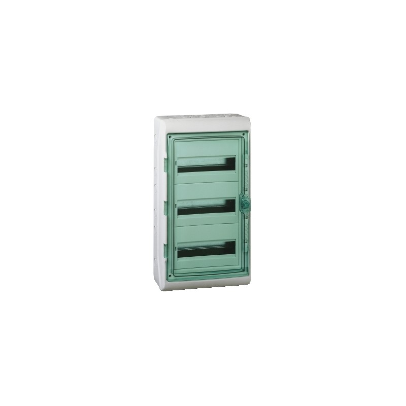 1 pcs - Schneider Electric Mureva Light Grey Smooth Polymer Electrical Enclosure, IEC, IP65, Surface Mount Mount, 1 Gangs, 610