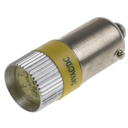 1 pcs - RS PRO Yellow LED Indicator Lamp, 24V ac/dc, BA9s Base, 10mm Diameter, 120/110mcd