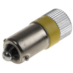 1 pcs - RS PRO Yellow LED Indicator Lamp, 24V ac/dc, BA9s Base, 10mm Diameter, 120/110mcd