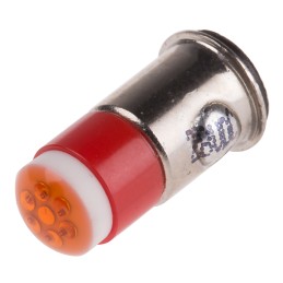 1 pcs - RS PRO Red LED Indicator Lamp, 28V dc, Midget Flange Base, 6mm Diameter, 40mcd