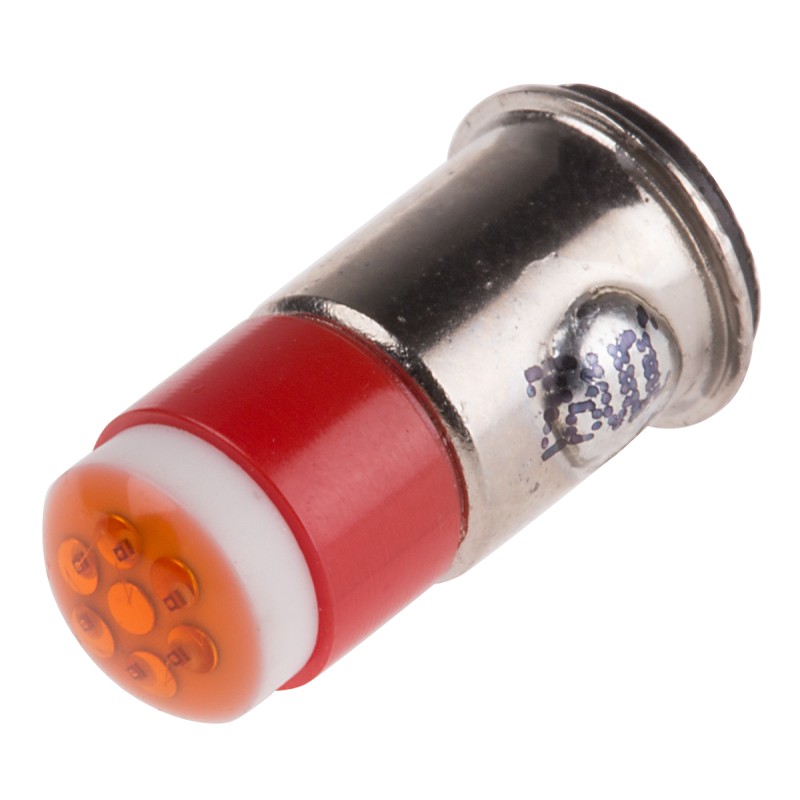 1 pcs - RS PRO Red LED Indicator Lamp, 28V dc, Midget Flange Base, 6mm Diameter, 40mcd