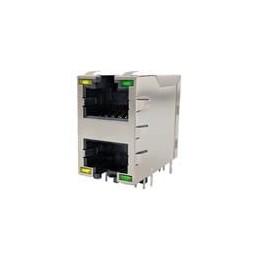 1 pcs : RJE1R288325413 - Modular Connectors / Ethernet Connectors Cat6 over Cat5e 2x1 With Shield with LED