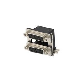 1 pcs : 2454917-6 - D-Sub Dualport Connectors D-SUB15 POS RCPT OVER 15 POS RCPT + SCRW