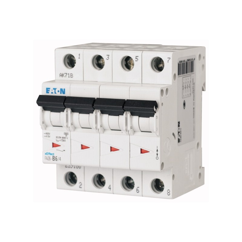 1 pcs - Eaton xEffect MCB, 4P, 2A Curve D