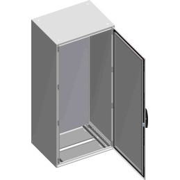 1 pcs - Schneider Electric Spacial SM Series Sheet Steel Double-Door-Door Floor Standing Enclosure, Opaque Door, IP55, 1400 x
