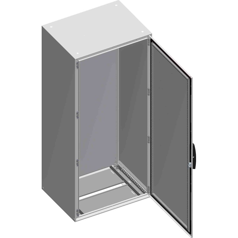 1 pcs - Schneider Electric Spacial SM Series Sheet Steel Double-Door-Door Floor Standing Enclosure, Opaque Door, IP55, 1400 x