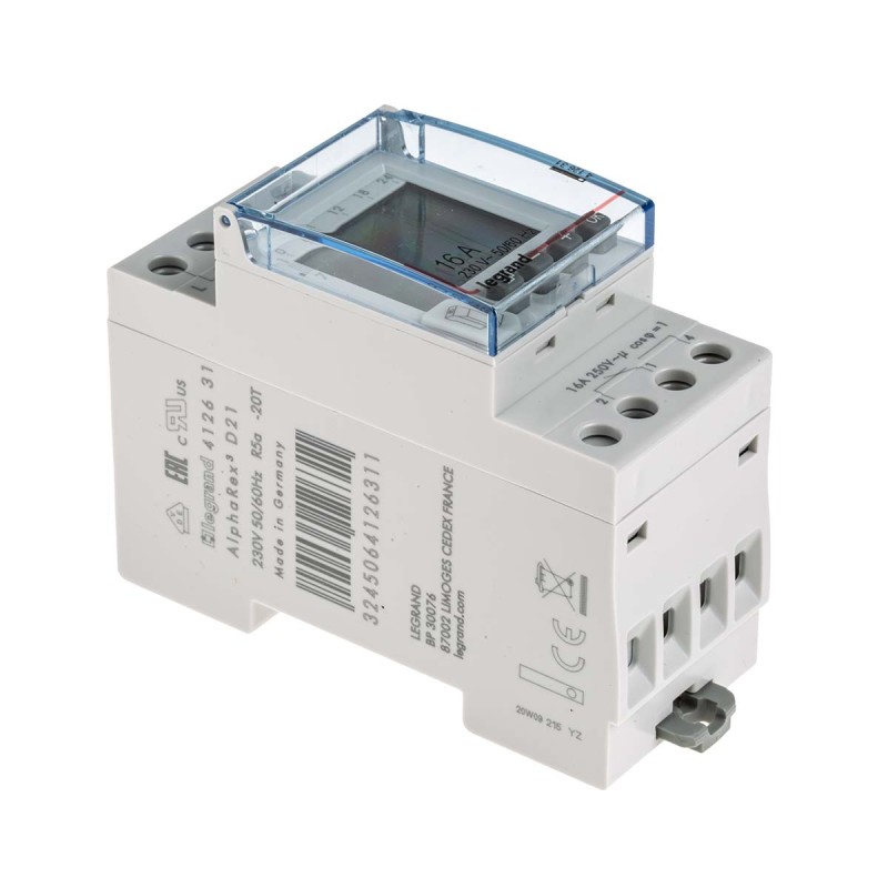 1 pcs - Legrand Digital DIN Rail Time Switch 230 V ac, 2-Channel