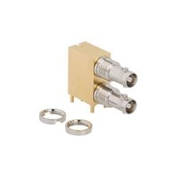 1 pcs : 034-1131-12G - RF Connectors / Coaxial Connectors HD-BNC Dual Port Right Angle PCB Jack
