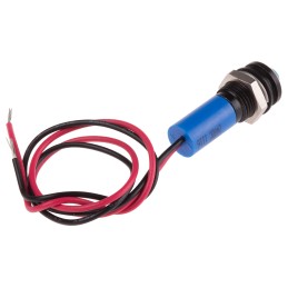 1 pcs - RS PRO Blue Panel Mount Indicator, 24V dc, 8mm Mounting Hole Size, Lead Wires Termination, IP67