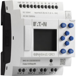 1 pcs - Eaton EasyE4 Series Logic Module, 12 V dc, 24 V dc Supply, Relay Output, 4 (Analogue), 8 (Digital)-Input, Analogue,