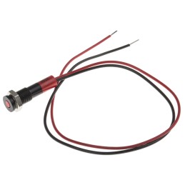 1 pcs - RS PRO Red Panel Mount Indicator, 24V dc, 6mm Mounting Hole Size, Lead Wires Termination, IP67